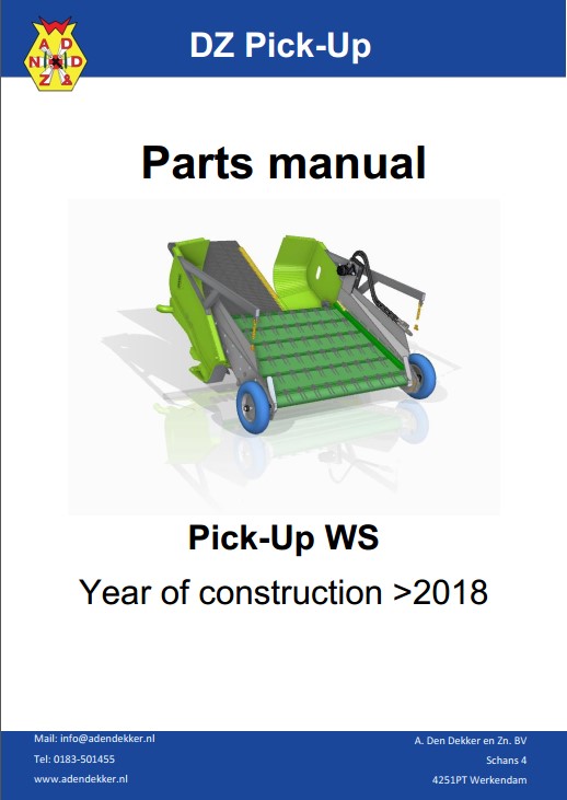 Parts manual Pick Up WS after 2018